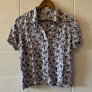 Floral Button-Down T-Shirt